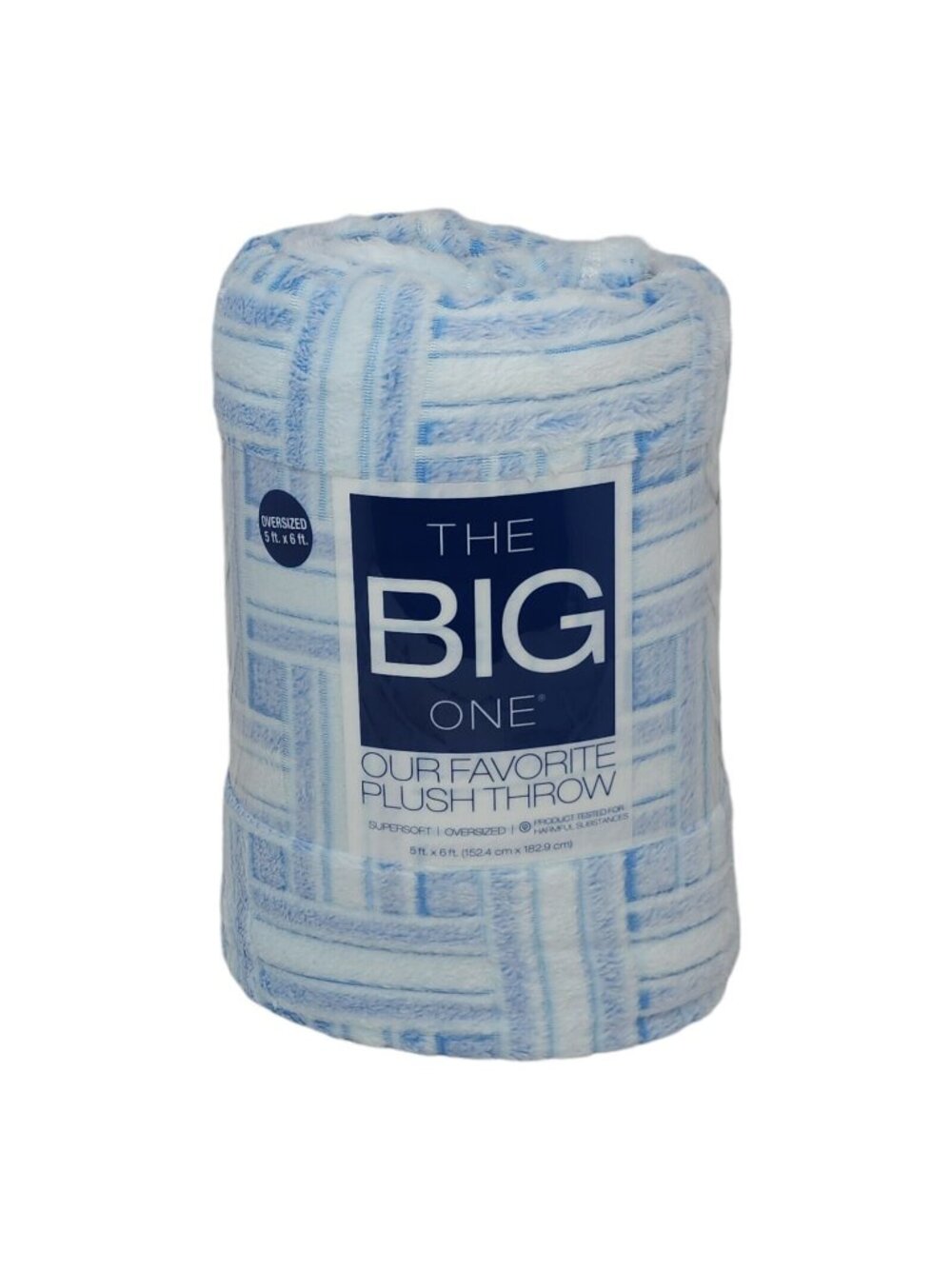 The Big One Oversized Plush Throw Blue Vintage Weave  6'x5' or 60"x72"